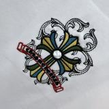 Chrome Hearts 26SS Fashion Embroidered Cross Embroidered Short Sleeve Unisex Casual Round Neck T-shirt