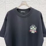 Chrome Hearts 26SS Fashion Embroidered Cross Embroidered Short Sleeve Unisex Casual Round Neck T-shirt