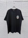 Chrome Hearts 26SS Fashion Embroidered Cross Embroidered Short Sleeve Unisex Casual Round Neck T-shirt
