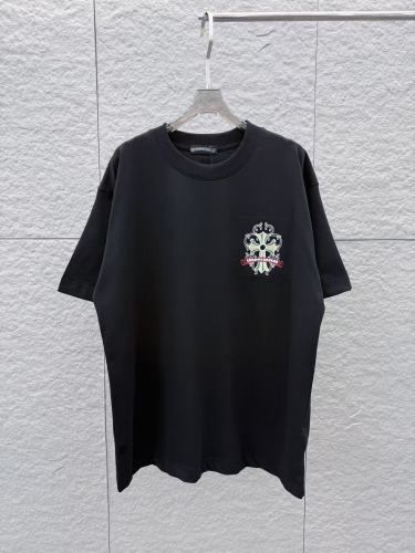 Chrome Hearts 26SS Fashion Embroidered Cross Embroidered Short Sleeve Unisex Casual Round Neck T-shirt