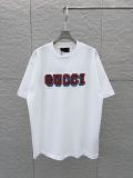 Gucci 26SS Fashion Embroidered Logo Short Sleeve Unisex Casual Round Neck T-shirt