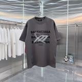 Balenciaga 26SS Fashion Plush Logo Printed Short Sleeve Unisex Casual Loose T-shirt