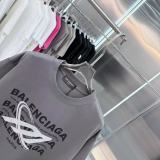 Balenciaga 26SS Fashion Plush Logo Printed Short Sleeve Unisex Casual Loose T-shirt