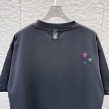 Chrome Hearts 26SS Fashion Embroidered Cross Embroidered Short Sleeve Unisex Casual Round Neck T-shirt