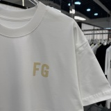Fear of God 26SS classic plush logo printed short sleeved Unisex casual Loose T-shirt