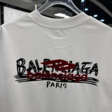 Balenciaga 26SS Fashion 3D Plush Logo Printed Short Sleeve Unisex Casual Loose T-shirt