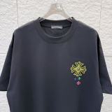 Chrome Hearts 26SS Fashion Embroidered Cross Embroidered Short Sleeve Unisex Casual Round Neck T-shirt