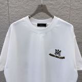 Amiri 26SS Classic Contrast Overlapping Embroidered Logo Short Sleeve Unisex Casual Round Neck T-shirt