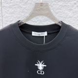 Dior 26SS Classic Embroidered Bee Logo Short Sleeve Unisex Casual Round Neck T-shirt