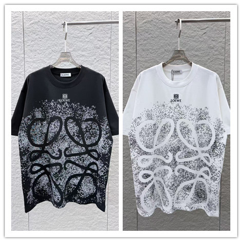 Loewe 26SS Fashion Embroidered Logo Short Sleeve Unisex Casual Round Neck T-shirt