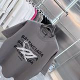 Balenciaga 26SS Fashion Plush Logo Printed Short Sleeve Unisex Casual Loose T-shirt