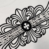 Chrome Hearts 26SS Fashion Sanskrit Cross Printed Short Sleeve Unisex Casual Loose T-shirt