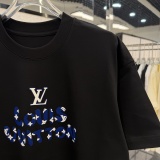 Louis Vuitton 26SS Fashion 3D Flocked Logo Print Unisex Casual Loose T-Shirt