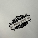 Chrome Hearts 26SS Fashion Sanskrit Cross Printed Short Sleeve Unisex Casual Loose T-shirt