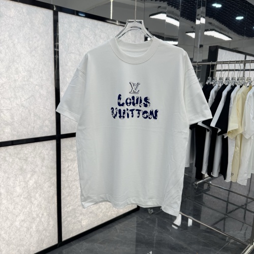 Louis Vuitton 26SS Fashion 3D Flocked Logo Print Unisex Casual Loose T-Shirt