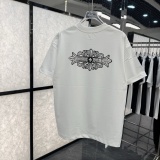Chrome Hearts 26SS Fashion Sanskrit Cross Printed Short Sleeve Unisex Casual Loose T-shirt