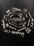 Balenciaga 26SS Personalized Multi Logo Printed Short Sleeve Unisex Casual Loose T-shirt