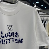Louis Vuitton 26SS Fashion 3D Flocked Logo Print Unisex Casual Loose T-Shirt