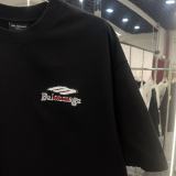 Balenciaga 26SS Fashion Heavy Industry Embroidered Logo Short Sleeve Unisex Casual Versatile T-shirt