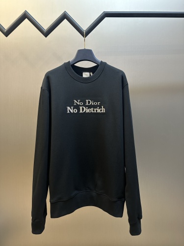 Dior Classic Embroidered Logo Round Neck Hoodie Couple Versatile Casual Sweatshirt
