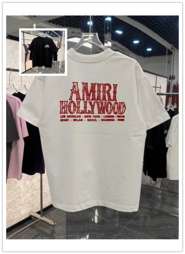 Amiri Classic Logo Printed Round Neck T-shirt Couple Casual Versatile Short Sleeve