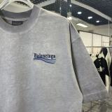 Balenciaga Fashion Embroidered Logo Short Sleeve Unisex Casual Oversize T-shirt