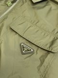 Prada Classic Triangle Logo Nylon Short Sleeve Shirt Casual Zipper Short Sleeve