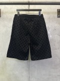 Louis Vuitton Classic Full Plush Logo Printed Short Sleeve Unisex Casual Loose Shorts Set