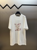 Louis Vuitton Fashion Ribbon Cherry Blossoms Round Neck T-Shirt Couple Versatile Casual Short Sleeves