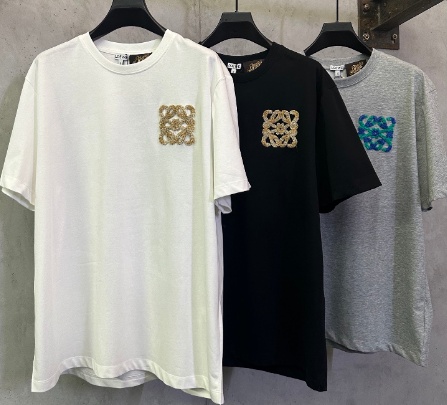 Loewe Fashion Towel Embroidered Logo Short Sleeve Couple Versatile T-shirt
