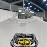 Balenciaga 26SS Fashion 3D Embroidered Logo Short Sleeve Unisex Casual Versatile T-shirt