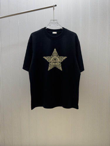 Dior Classic Star Logo Printed Short Sleeve Unisex Casual Versatile T-shirt