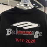Balenciaga 26SS Fashion Heavy Industry Embroidered Logo Short Sleeve Unisex Casual Versatile T-shirt