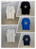 Dior Classic Star Logo Printed Short Sleeve Unisex Casual Versatile T-shirt