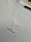 Louis Vuitton Fashion Embossed Logo Short Sleeve Unisex Versatile Casual T-shirt