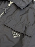Prada Classic Triangle Logo Nylon Short Sleeve Shirt Casual Zipper Short Sleeve