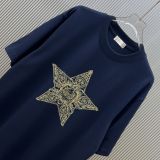 Dior Classic Star Logo Printed Short Sleeve Unisex Casual Versatile T-shirt