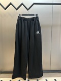 Balenciaga Classic Embroidered Logo Fleece Pants Couple Casual Loose Sports Pants