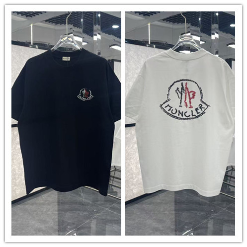 Moncler 26SS Classic Patchwork Embroidered Logo Short Sleeve Unisex Casual Oversize T-shirt
