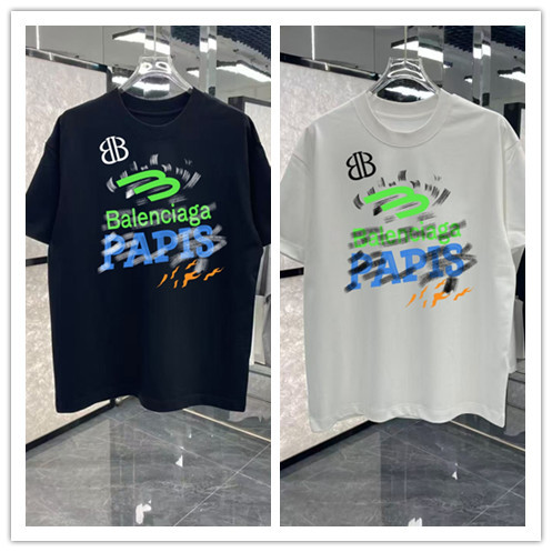 Balenciaga 26SS Fashion Logo Printed Short Sleeve Unisex Casual Versatile T-shirt