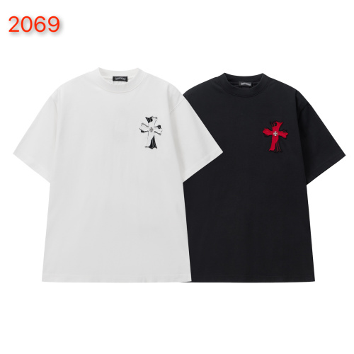 Chrome Hearts 26SS Classic Patchwork Embroidered Short Sleeve Unisex Casual Washed T-shirt