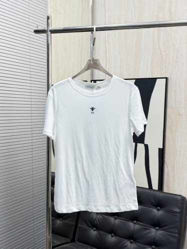 Dior 26SS Classic Embroidered Bee Logo Short Sleeve Women's Casual Versatile T-shirt