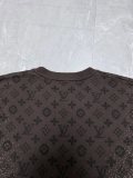 Louis Vuitton Fashion Personality Full Logo Jacquard Round Neck Knitted Short Sleeve