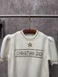 Dior Women's Fashion Versatile Logo Jacquard Short Sleeve Knitted Shirt