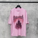 Balenciaga Classic Paris Sacred Heart Cathedral Printed Casual Round Neck Short Sleeve T-shirt