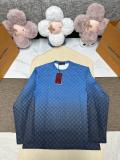 Gucci Fashion Full GG Print Gradient Versatile Round Neck Long Sleeve T-shirt