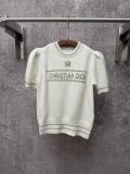 Dior Women's Fashion Versatile Logo Jacquard Short Sleeve Knitted Shirt