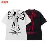 Chrome Hearts 26SS Classic Patchwork Embroidered Short Sleeve Unisex Casual Washed T-shirt