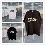 Dior 26SS Personalized 3D Logo Printed Round Neck Short Sleeve Couple's Casual Versatile T-shirt
