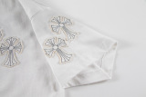 Chrome Hearts 26SS Classic Patchwork Embroidered Cross Short Sleeve Unisex Casual Washed T-shirt